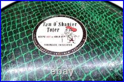 Vintage TAM O'SHANTER TOTER Green & Blue Plaid Metal Cooler 1950's Era MCM RETRO