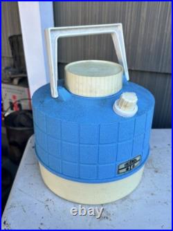 Vintage THERMOS LARGE Metal Ice Chest Cooler With Water Jug Outdoor Camping