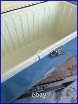 Vintage THERMOS LARGE Metal Ice Chest Cooler With Water Jug Outdoor Camping