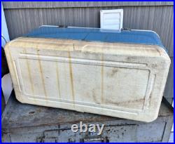 Vintage THERMOS LARGE Metal Ice Chest Cooler With Water Jug Outdoor Camping