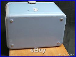 Vintage Thermos Ice Chest Keapsit Baby Blue Metal Cooler