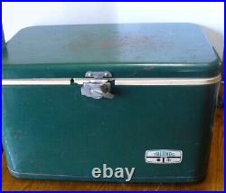 Vintage Thermos Metal Cooler Ice Chest Green 21 1/2 x 13 x 13 tall USA