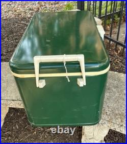 Vintage Thermos Metal Green Ice Cooler USA 43 Quarts With Box 7750