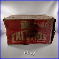 Vintage Thermos Metal Green Ice Cooler USA 43 Quarts With Box 7750