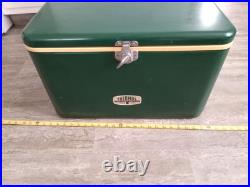 Vintage Thermos Metal Green Ice Cooler model 7750 USA 43 Quarts with box