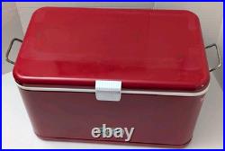 Vintage Thermos Metal Latch Cooler Ice Chest 1970's Red Large 131321