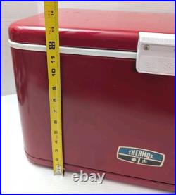 Vintage Thermos Metal Latch Cooler Ice Chest 1970's Red Large 131321