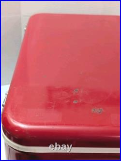 Vintage Thermos Metal Latch Cooler Ice Chest 1970's Red Large 131321