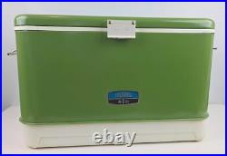 Vintage Thermos Metal Light Green Camping Cooler 22x13x14 43 Qt NICE