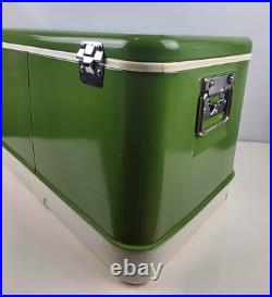 Vintage Thermos Metal Light Green Camping Cooler 22x13x14 43 Qt NICE