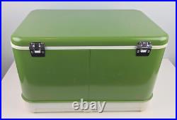 Vintage Thermos Metal Light Green Camping Cooler 22x13x14 43 Qt NICE