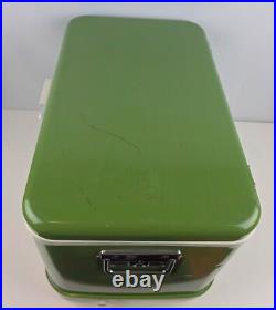 Vintage Thermos Metal Light Green Camping Cooler 22x13x14 43 Qt NICE