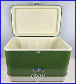 Vintage Thermos Metal Light Green Camping Cooler 22x13x14 43 Qt NICE