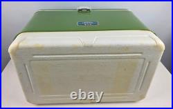 Vintage Thermos Metal Light Green Camping Cooler 22x13x14 43 Qt NICE