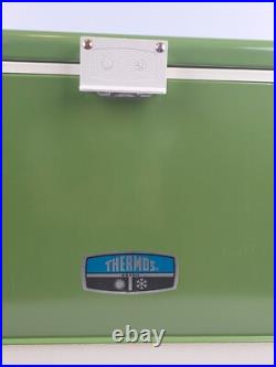 Vintage Thermos Metal Light Green Camping Cooler 22x13x14 43 Qt NICE