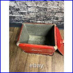 Vintage Trip-Nic Metal Red Cooler Ice Chest, Progress Refrigerator Co