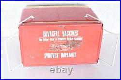 Vintage Unique 11 Gallon Red Metal Coleman Cooler with Folding Handles & Tray