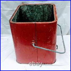 Vintage Used 1950s Pleasure Chest Red Painted Steel Ice Chest Cooler Metal Retro