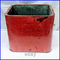 Vintage Used 1950s Pleasure Chest Red Painted Steel Ice Chest Cooler Metal Retro