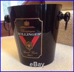 Vintage Used Black Bollinger Special Champagne Ice Bucket Metal Cooler Wine Bar