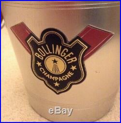 Vintage Used Bollinger Champagne Ice Bucket Metal Cooler Wine Bar Party French