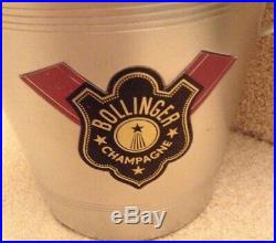 Vintage Used Bollinger Champagne Ice Bucket Metal Cooler Wine Bar Party French