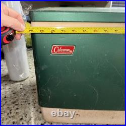 Vintage Used Green COLEMAN Cooler All ORIGINAL Parts Has Wear Read AS Is
