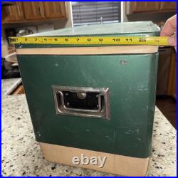 Vintage Used Green COLEMAN Cooler All ORIGINAL Parts Has Wear Read AS Is