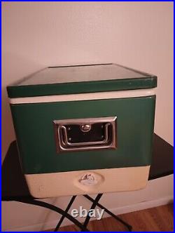 Vintage Used Green COLEMAN Cooler (US PAT. NO. 3384264)