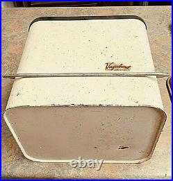 Vintage Vagabond Metal Ice Box Chest Cooler Century Picnic Camping BeerRARE