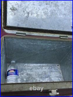 Vintage Vagabond Metal Ice Box Chest Cooler RARE! Airstream camper camping