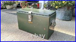 Vintage Vagabond Metal Ice Box Chest Cooler RARE! Hemp & Co Macomb ILL. Green