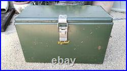 Vintage Vagabond Metal Ice Box Chest Cooler RARE! Hemp & Co Macomb ILL. Green