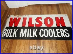Vintage WILSON Bulk Milk Dairy Cooler FARM Advertising Metal Farm SIGN