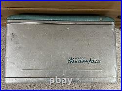 Vintage Wards Western Field Aluminum Seat Top Cooler 22 x 13 x 13