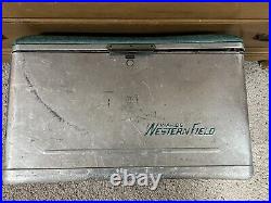 Vintage Wards Western Field Aluminum Seat Top Cooler 22 x 13 x 13