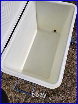 Vintage Wards Western Field Metal Cooler Ice Chest 1950s With Tray Box Red White