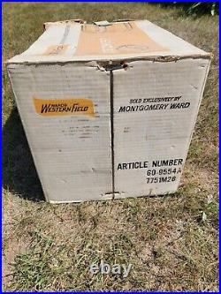 Vintage Wards Western Field Metal Cooler Ice Chest 1950s With Tray Box Red White