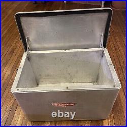Vintage Western Field Metal Cooler Ice Chest 1950s Aluminum