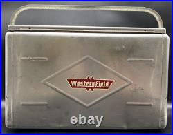 Vintage Western Field Metal Cooler Ice Chest 1950s includes removable tray