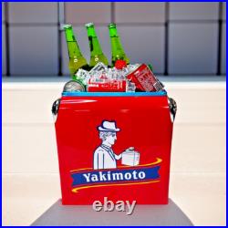 Vintage Yakimoto Beer Cooler Metal Ice Chest Red Excellent, 14Qt Factory Outlet
