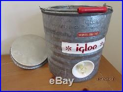 Vintage galvanized steel IGLOO heavy duty metal 2 Gallon Water Cooler NICE