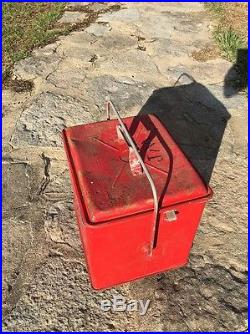 Vintage j. C. Jc higggins fire red metal cooler