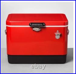 Vintage look 54qt Metal Cooler Red Hearth & Hand with Magnolia