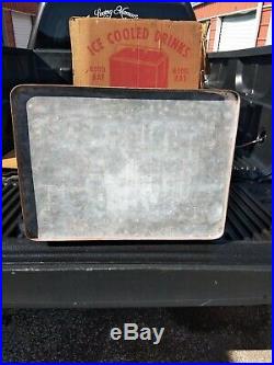 Vintage metal Coca Cola Cooler Ice Chest Progress In The Orginal Box Model AA1
