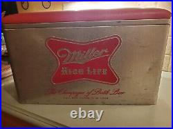 Vintage miller High Life Beer Metal Cooler 24×14×13 1/2