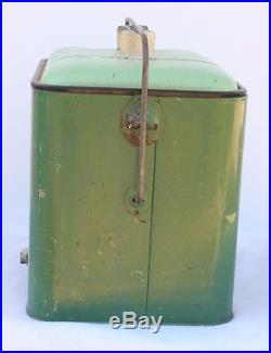 Vintage rare green Pleasure Chest cooler with tray metal camping VW camper