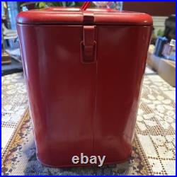 Vintage red metal Coca-Cola ice chest cooler