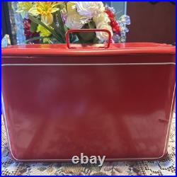 Vintage red metal Coca-Cola ice chest cooler