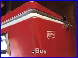 Vintage1970's large red Coleman cooler with 3 inserts